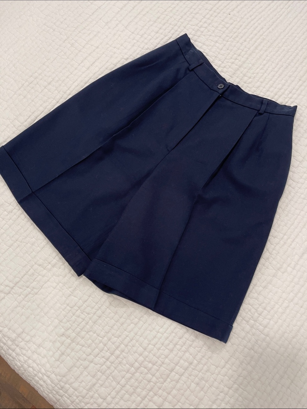 Vintage Talbots Navy Pleated wool Bermuda Shorts